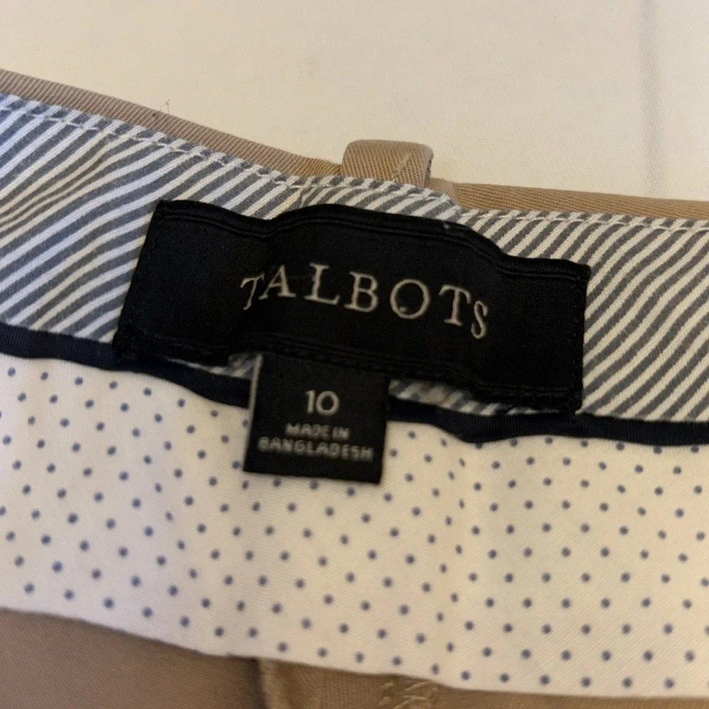 Talbots pants curvy straight leg slide button/zip closure flat front size 10